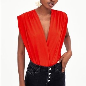Zara Trafaluc Bodysuit Red